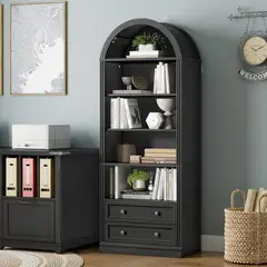 YOMYM - Estantería Arqueada de Granja, Estantería de Arco de 7 Niveles con 2 Cajones Espaciosos