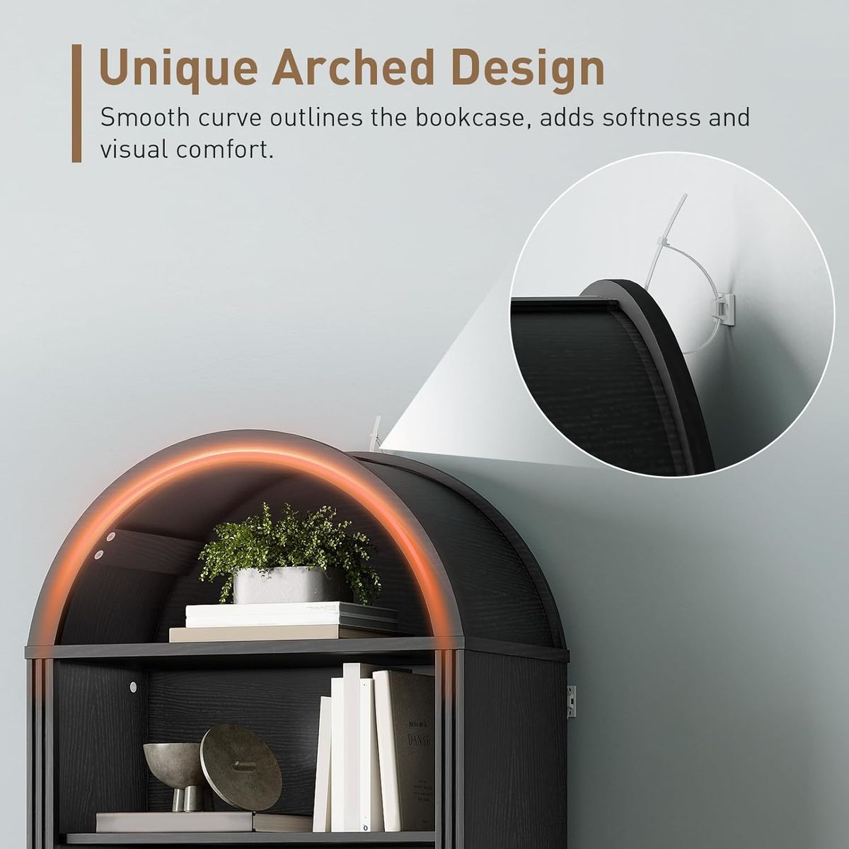 YOMYM - Estantería Arqueada de Granja, Estantería de Arco de 7 Niveles con 2 Cajones Espaciosos