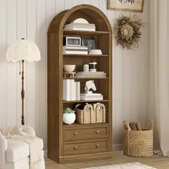 YOMYM - Estantería Arqueada de Granja, Estantería de Arco de 7 Niveles con 2 Cajones Espaciosos