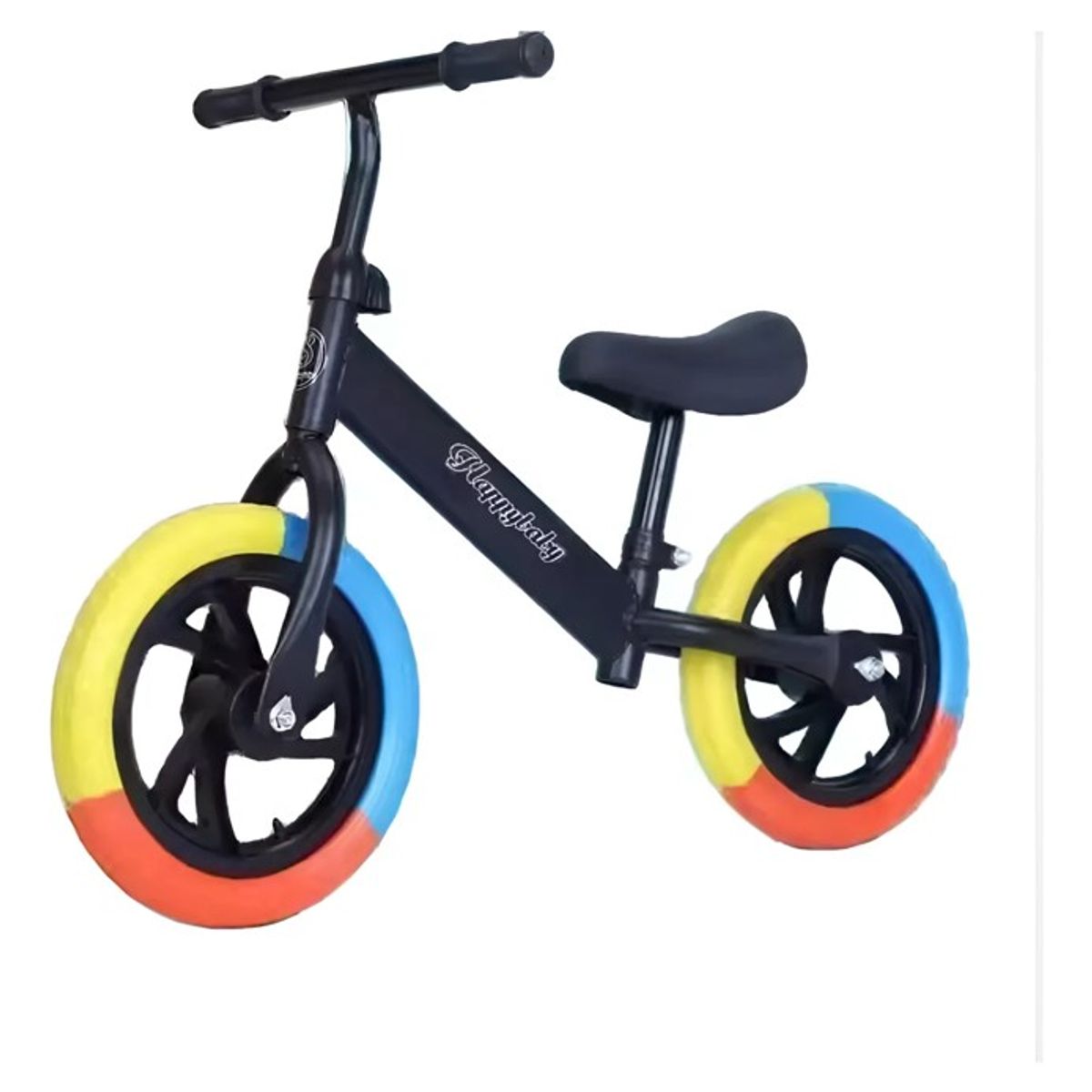 GENERICO - BICICLETA DE EQUILIBRIO SIN PEDAL RIN 12 NEGRO RUEDA MULTICOLOR MP