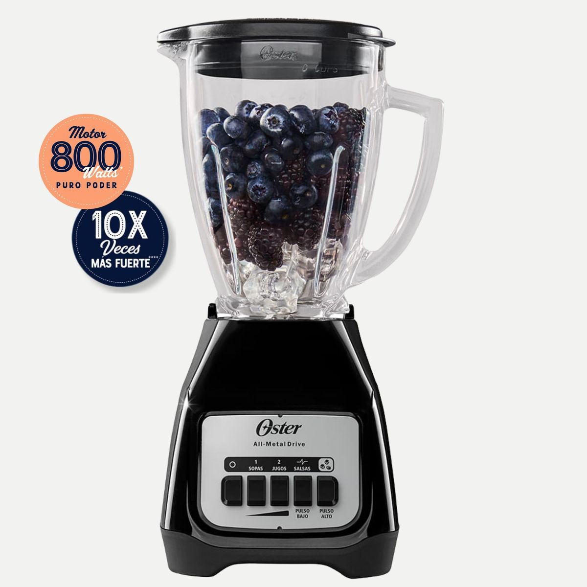 OSTER - Licuadora Oster® 2 velocidades más pulso y vaso de vidrio BLSTKAGBPB