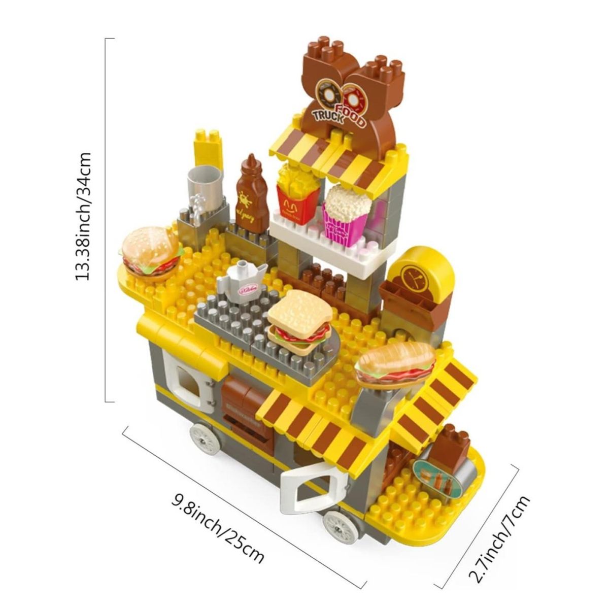 GENERICO - Juguete Carrito De Comidas En Bloques Y Figuras 117 Piezas