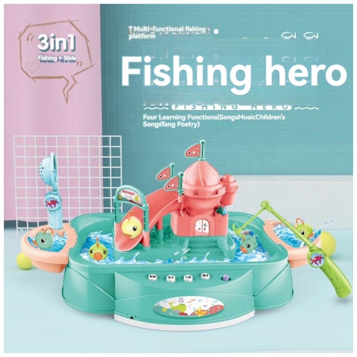 GENERICO - Juguete De Pesca Electronico Con Agua Y Sonidos Infantil