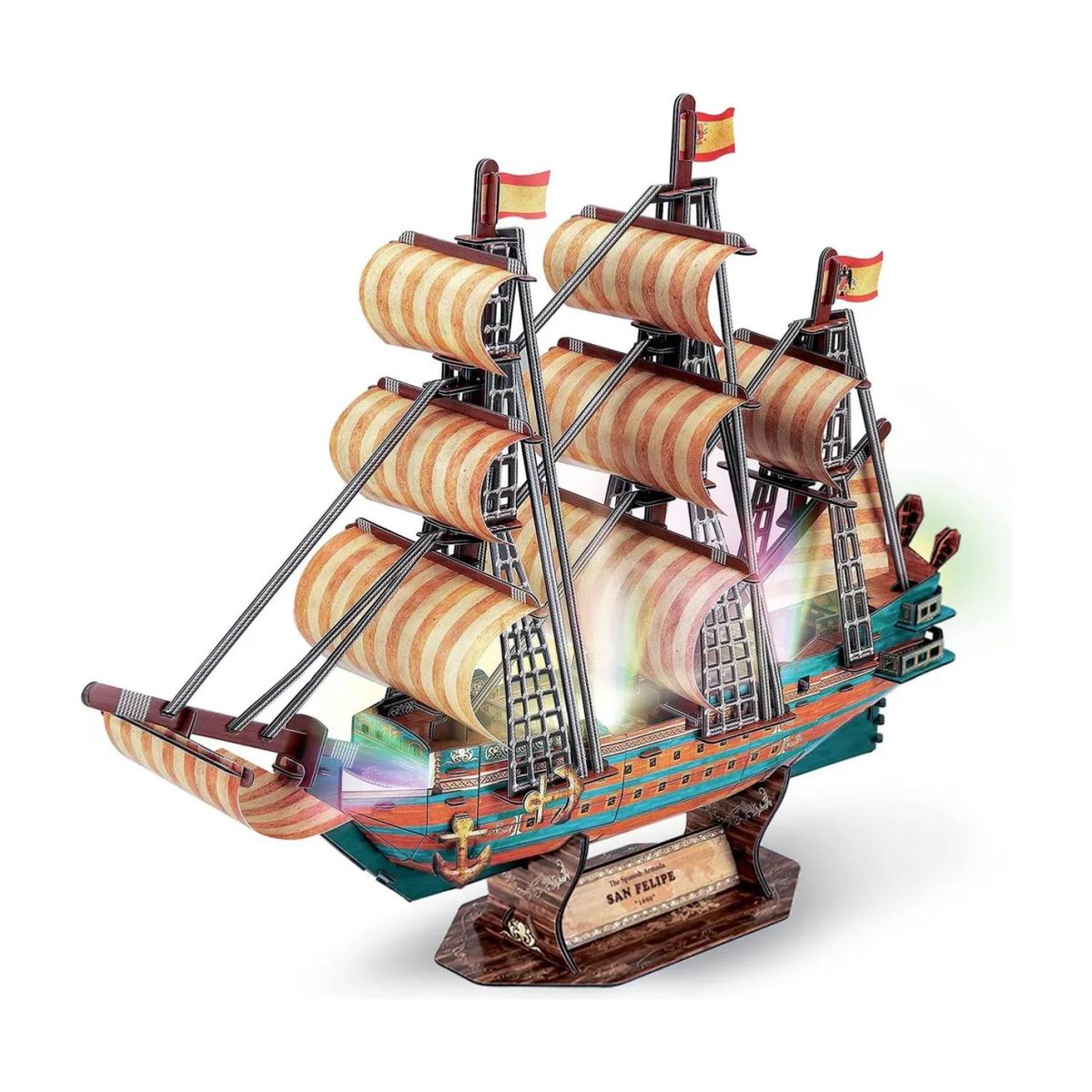 GENERICO - Juguete Rompecabezas 3D Barco Español San Felipe 146 Piezas