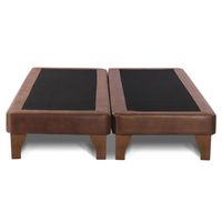 Bases De Camas 2 Plazas Dividida Marron Lino