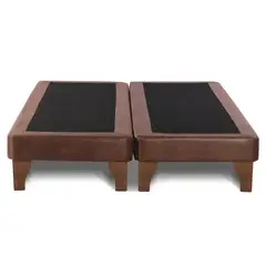 GENERICO - Bases De Camas 2 Plazas Dividida Marron Lino