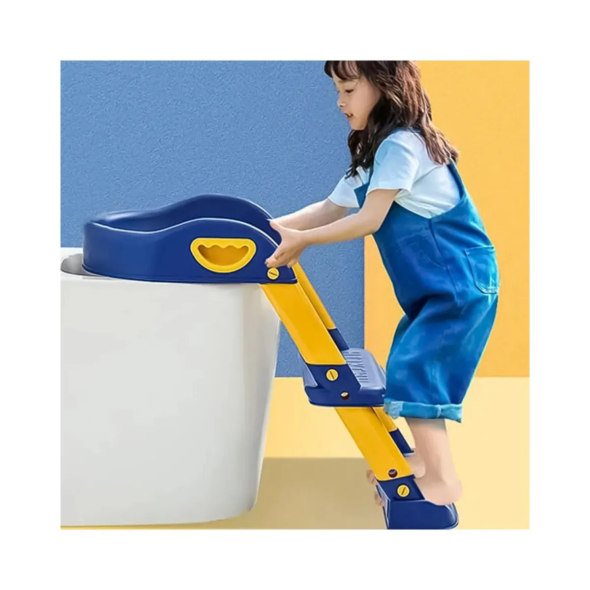 GENERICO - Escalera Asiento Pelela Entrenador Infantil Plegable Azul