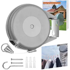 KUANGYE - Tendedero Retráctil Ropa Interior y Exteriores de 12M Portátil Tendedero Pared para Colgar Ropa