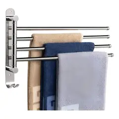 GENERICO - Colgador De Toalla Acero Inoxidable 4 Brazos 180 Grados Baño