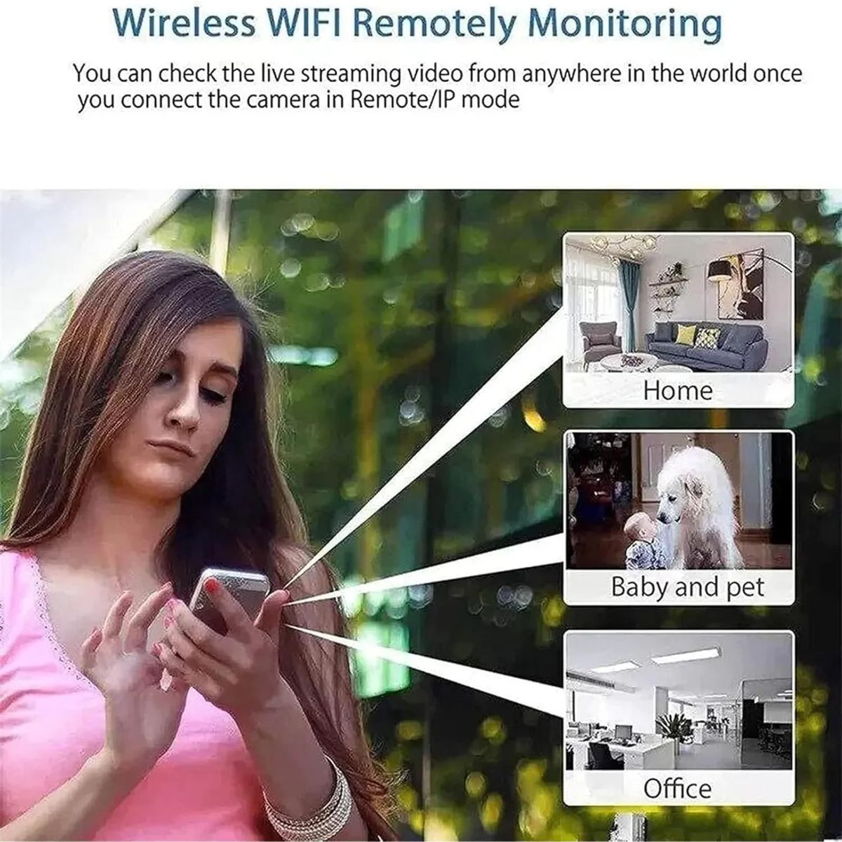 GENERICO - Mini Espia Cámara Wifi 1080p Hd Visión Nocturna En Casa Negro