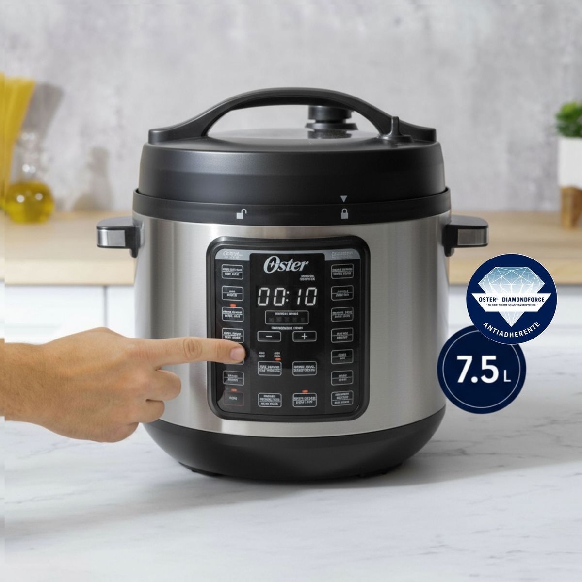 OSTER - Oster Multiolla Turbo 7,5L Capacidad 14 Funciones Recubrimiento Oster DiamondForce CKSTPCECT75DF