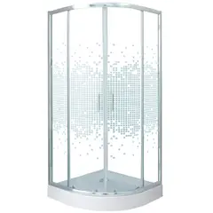 JOYTEK - Shower Curvo Mosaic Blanco 90x90x199cm Incluye Receptáculo