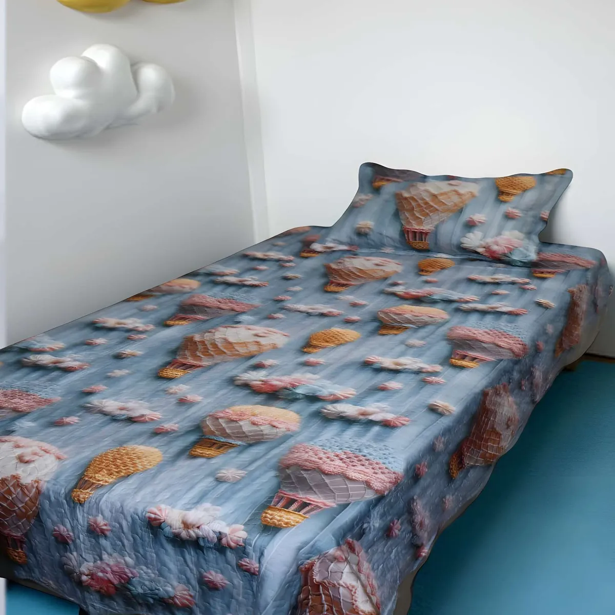 GENERICO - CUBRECAMA QUILT INFANTIL DE VERANO 5D PLAZA Y MEDIA 180 X 230 CM