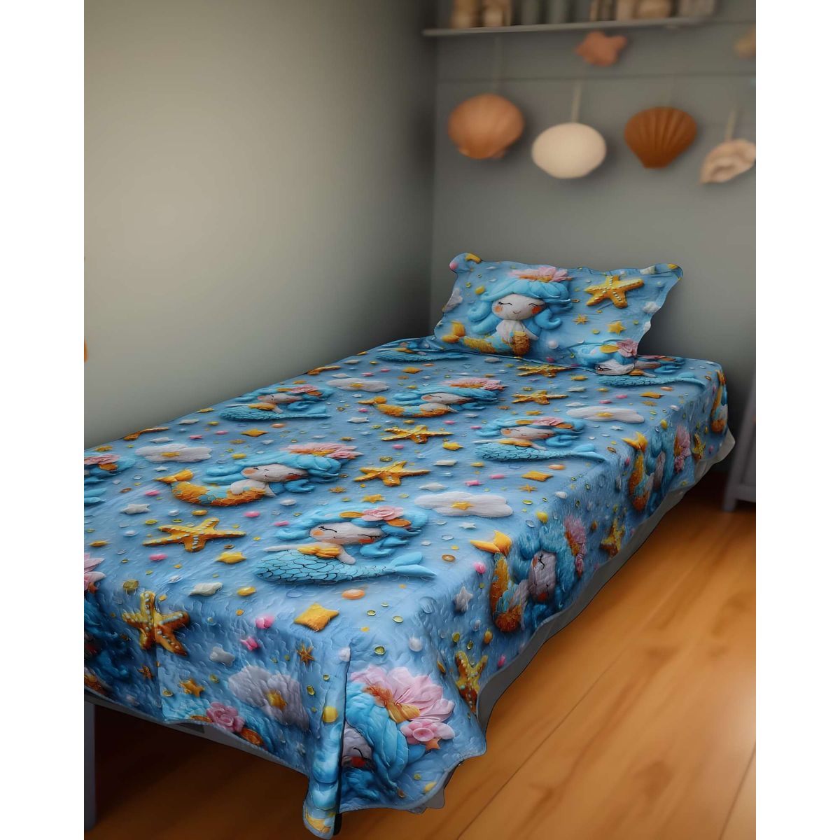 GENERICO - CUBRECAMA QUILT INFANTIL DE VERANO 5D PLAZA Y MEDIA 180 X 230 CM