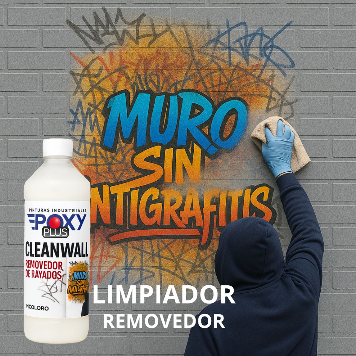 ANTIGRAFITIS - CLEANWALL™  Removedor de Rayados - BIDON 5Lts., marca EPOXY - Foto 2