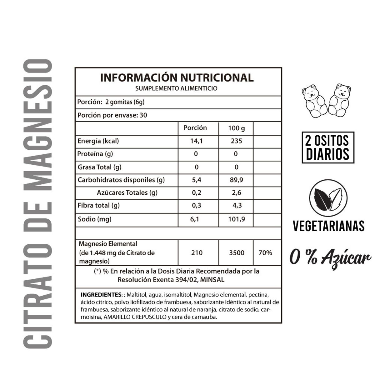 Perfect Bear - Citrato De Magnesio En Gomitas 210 Mg- 1 Mes Perfect Bear
