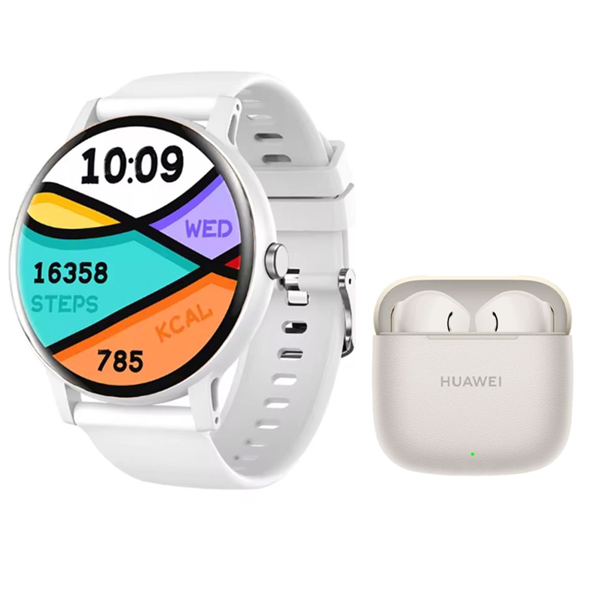 HUAWEI - Huawei  Freebuds se 3 Audífono-Blanco y Toumi Fit 2-W Reloj inteligente