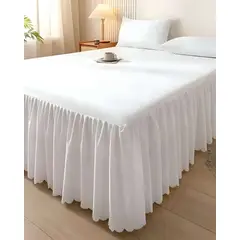 GENERICO - FALDON DE CAMA PARA BASE CON VOLADO KING 180X200 CM BLANCO