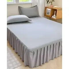 GENERICO - FALDON DE CAMA PARA BASE CON VOLADO 2 PLAZAS 150X200 CM GRIS