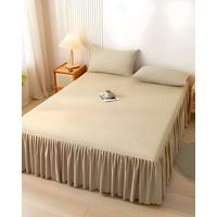 FALDON DE CAMA PARA BASE CON VOLADO 2 PLAZAS 150X200 CM BEIGE