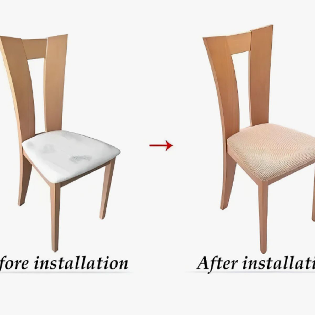 GENERICO - Set De 6 Funda De Asiento Para Silla De Comedor CAQUI