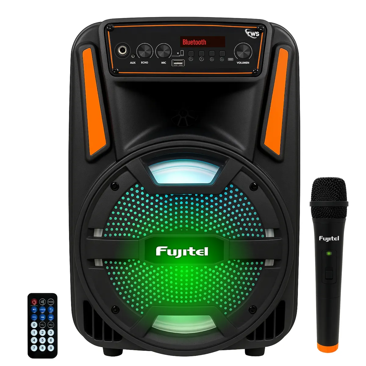 FUJITEL - Parlante Karaoke con Micrófono inalámbrico Fujitel BT8L1NEW Bluetooth TWS