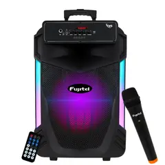 FUJITEL - Parlante Karaoke de 15 RGB Recargable + Micrófono Inalámbrico BT15L