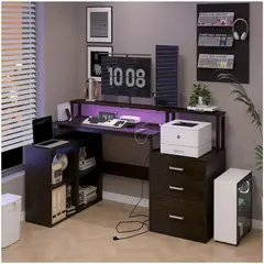 HOMER DESIGN - Escritorio Homeoffice Estacion Del Trabajo Con Luz Y Enchufe