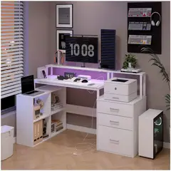 HOMER DESIGN - Escritorio Homeoffice Estacion Del Trabajo Con Luz Y Enchufe