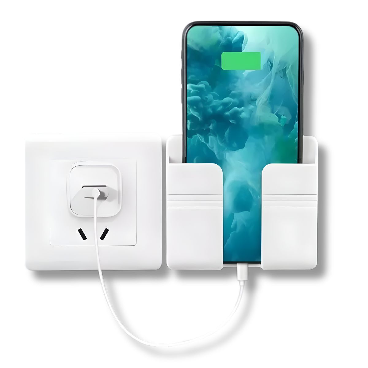 GENERICO - Soporte Blanco De Pared Adhesivo Para Celular