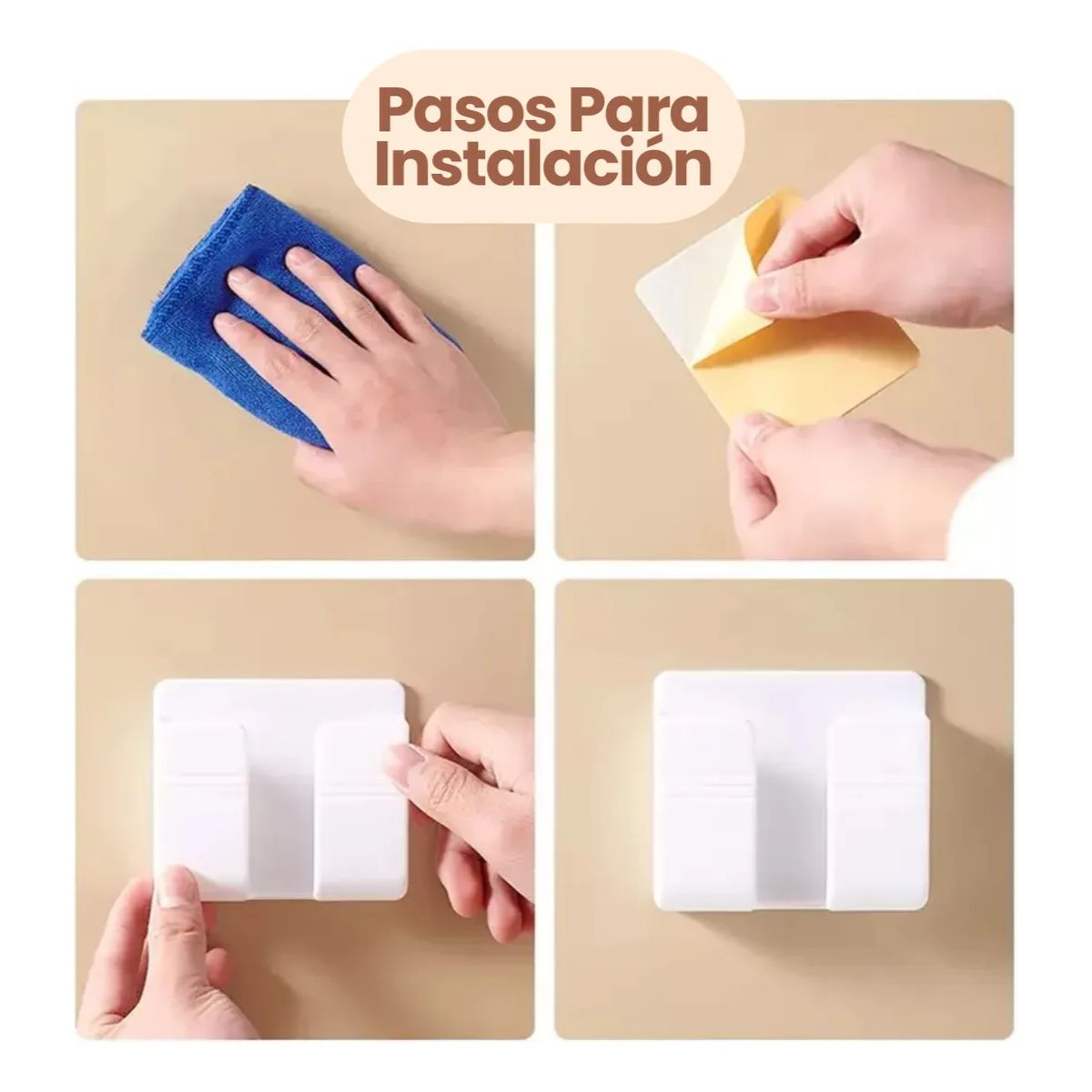 GENERICO - Soporte Blanco De Pared Adhesivo Para Celular