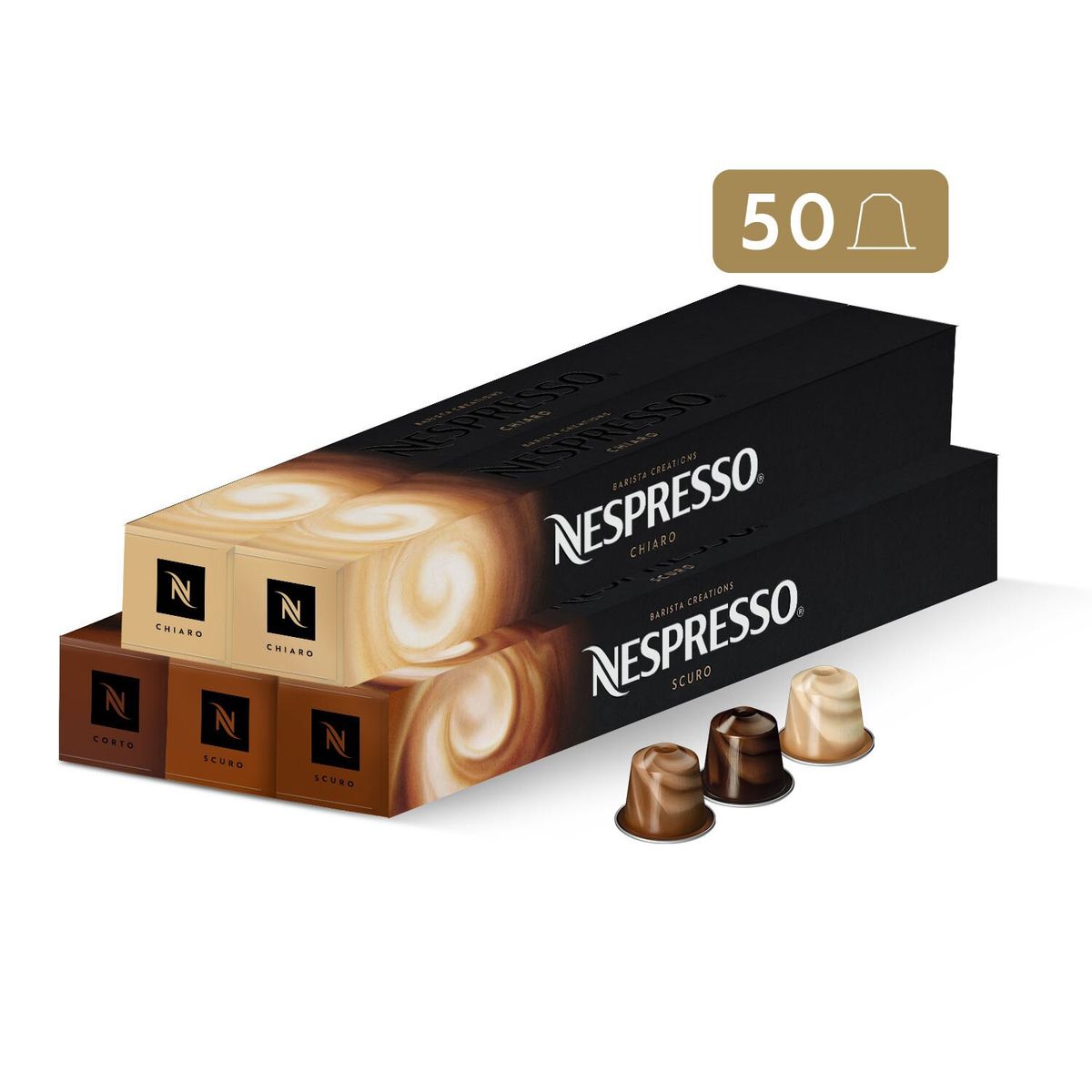 NESPRESSO - Cápsulas de Café Pack Desayuno - 50 unidades