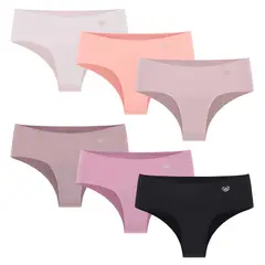 GIOVACCHINO - Pack de 6 Calzones Pantaleta Microfibra Corte Laser Mujer