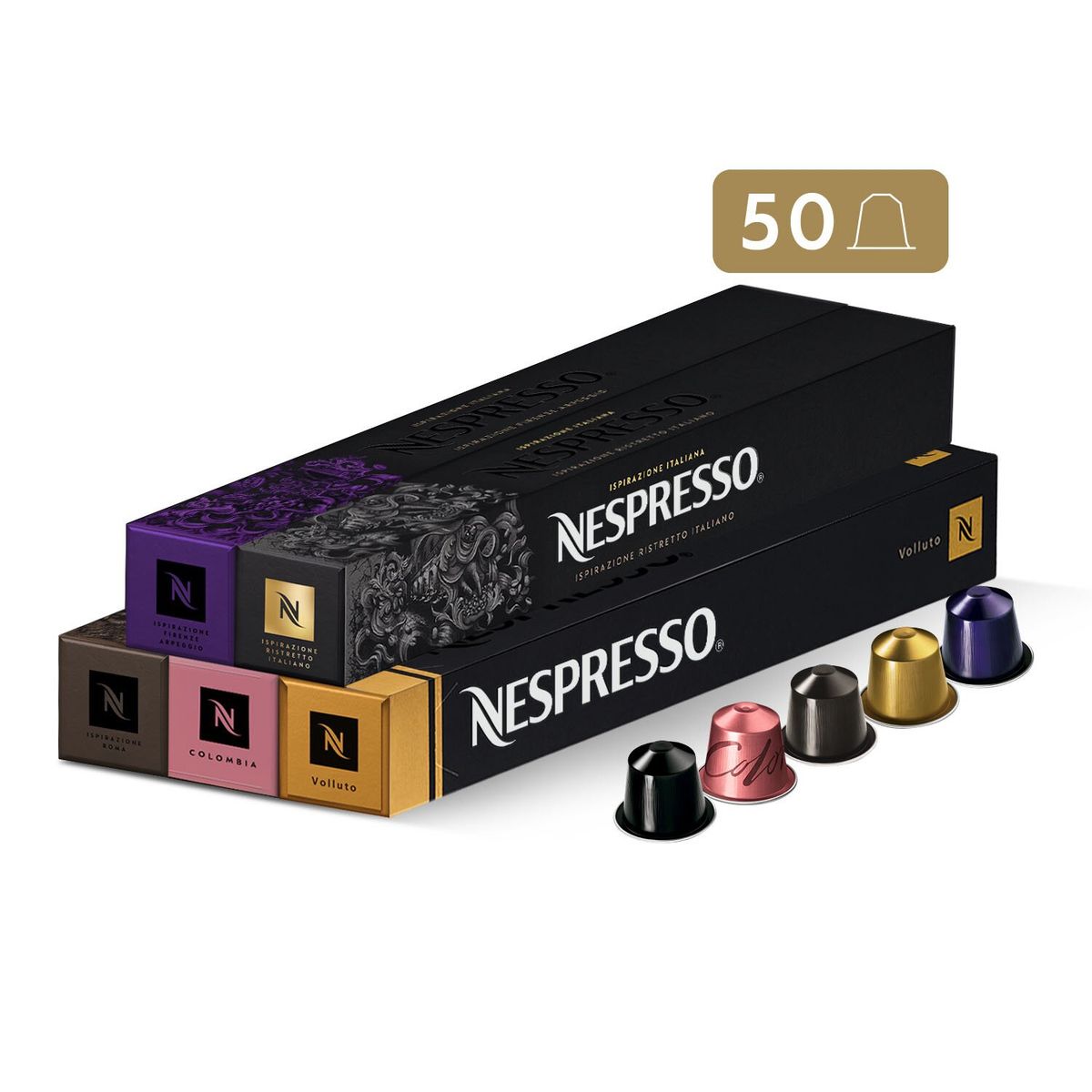 NESPRESSO - Cápsulas de Café Pack Favoritos - 50 unidades