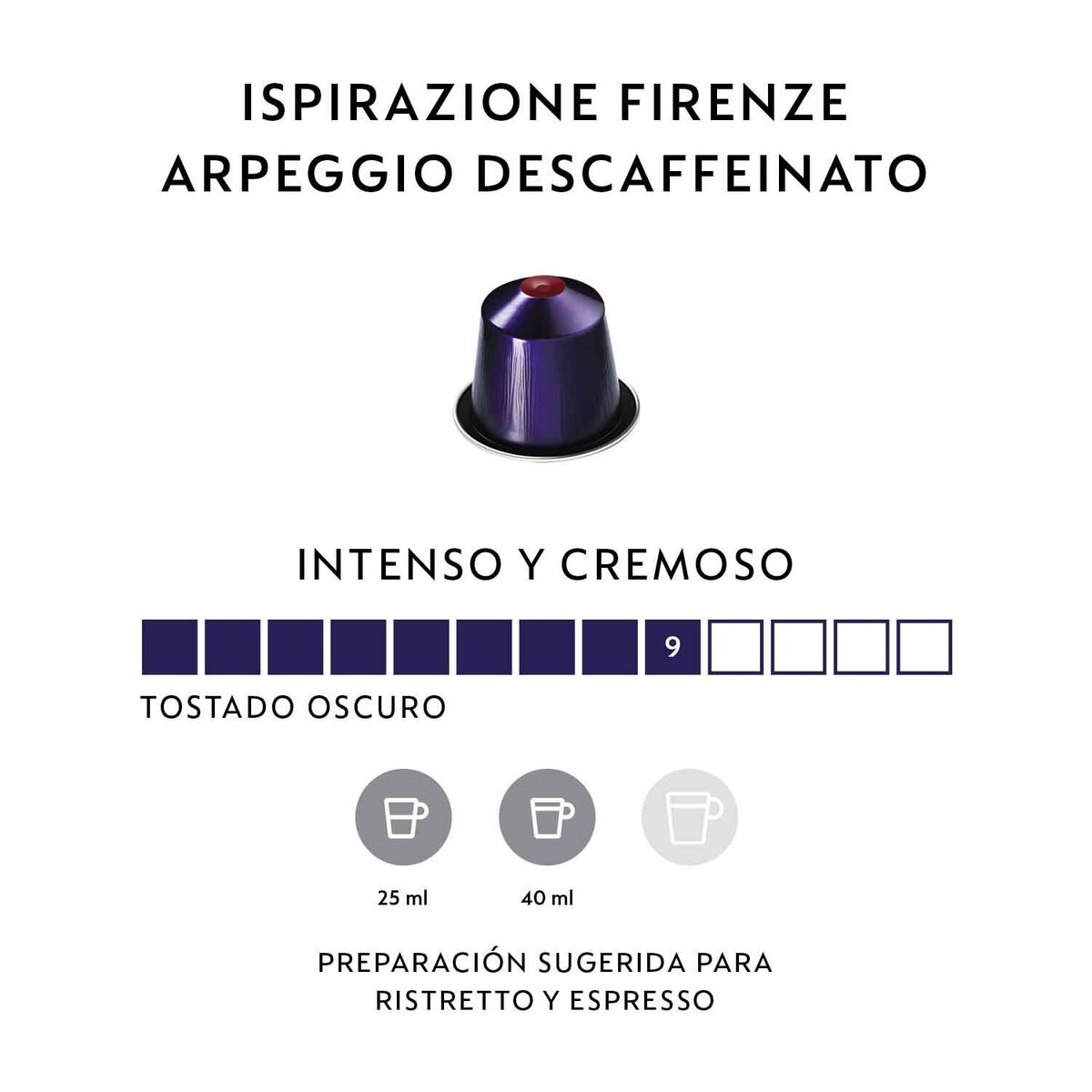 NESPRESSO - Cápsulas de Café Firenze Arpeggio Decaf - 50 unid