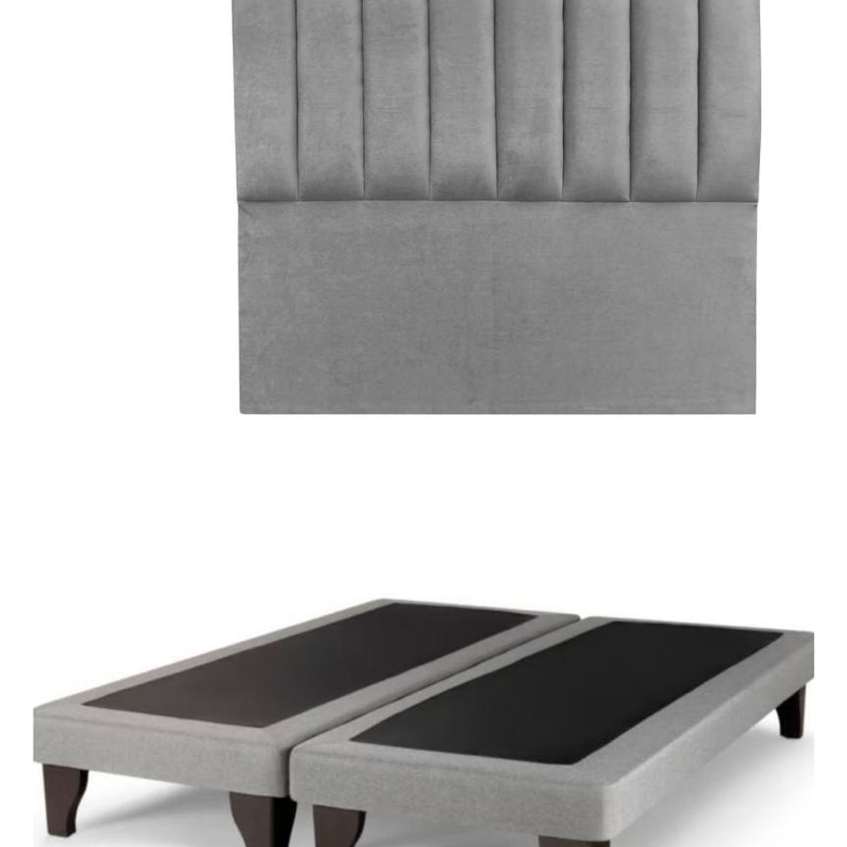 GENERICO - Base Europea mas Respaldo Tubular King  LINO GRIS CLARO