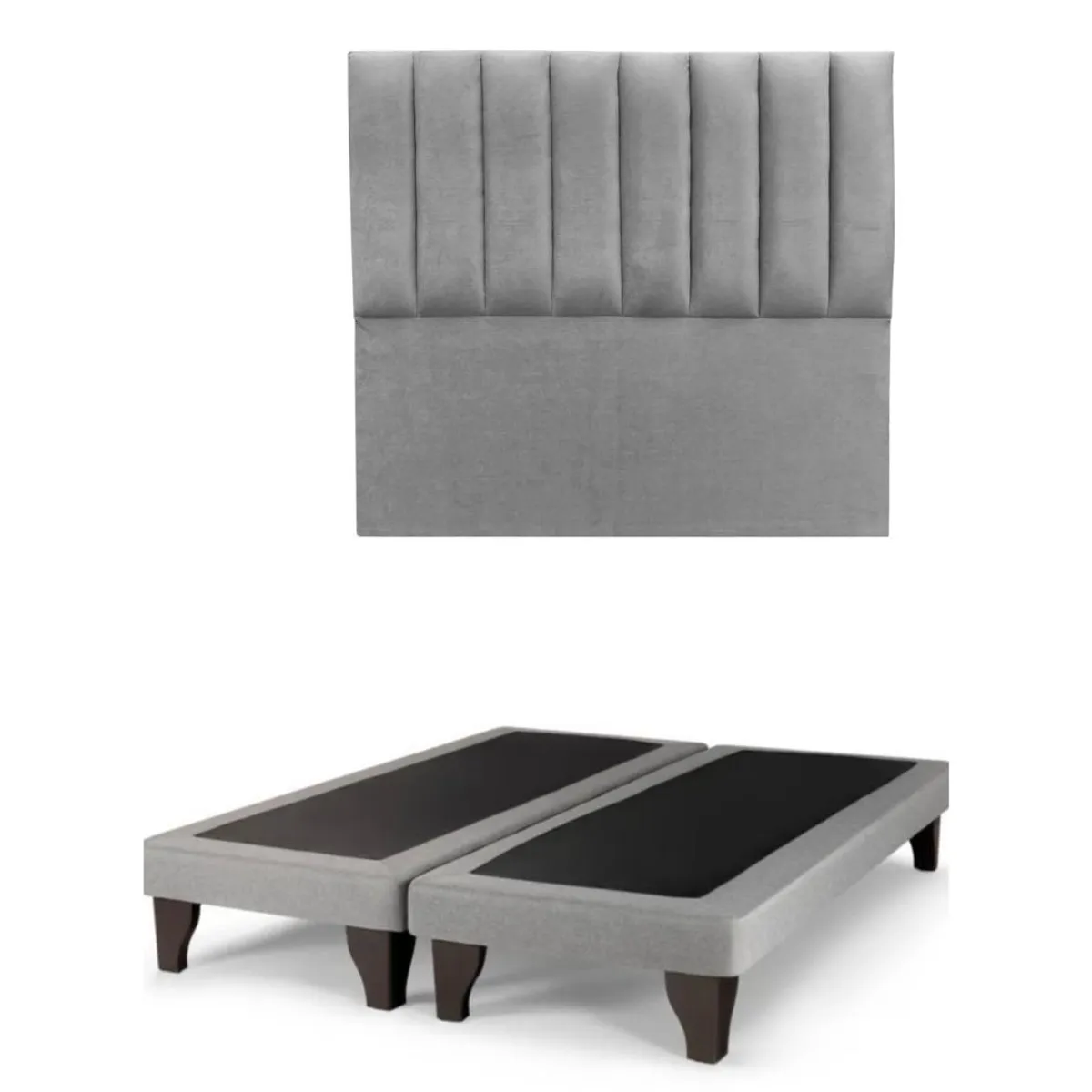 GENERICO - Base Europea mas Respaldo Tubular King  LINO GRIS CLARO