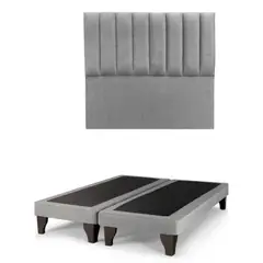 GENERICO - Base Europea mas Respaldo Tubular King LINO GRIS CLARO