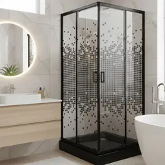 JOYTEK - Shower Recto Mosaic Negro 80x80x198cm Incluye Receptáculo