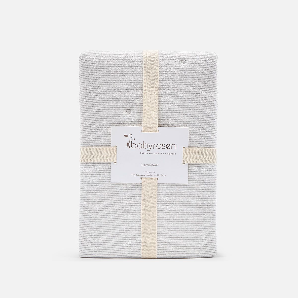 BABYROSEN - Cubrecama Colecho Algodón Stripes Gris