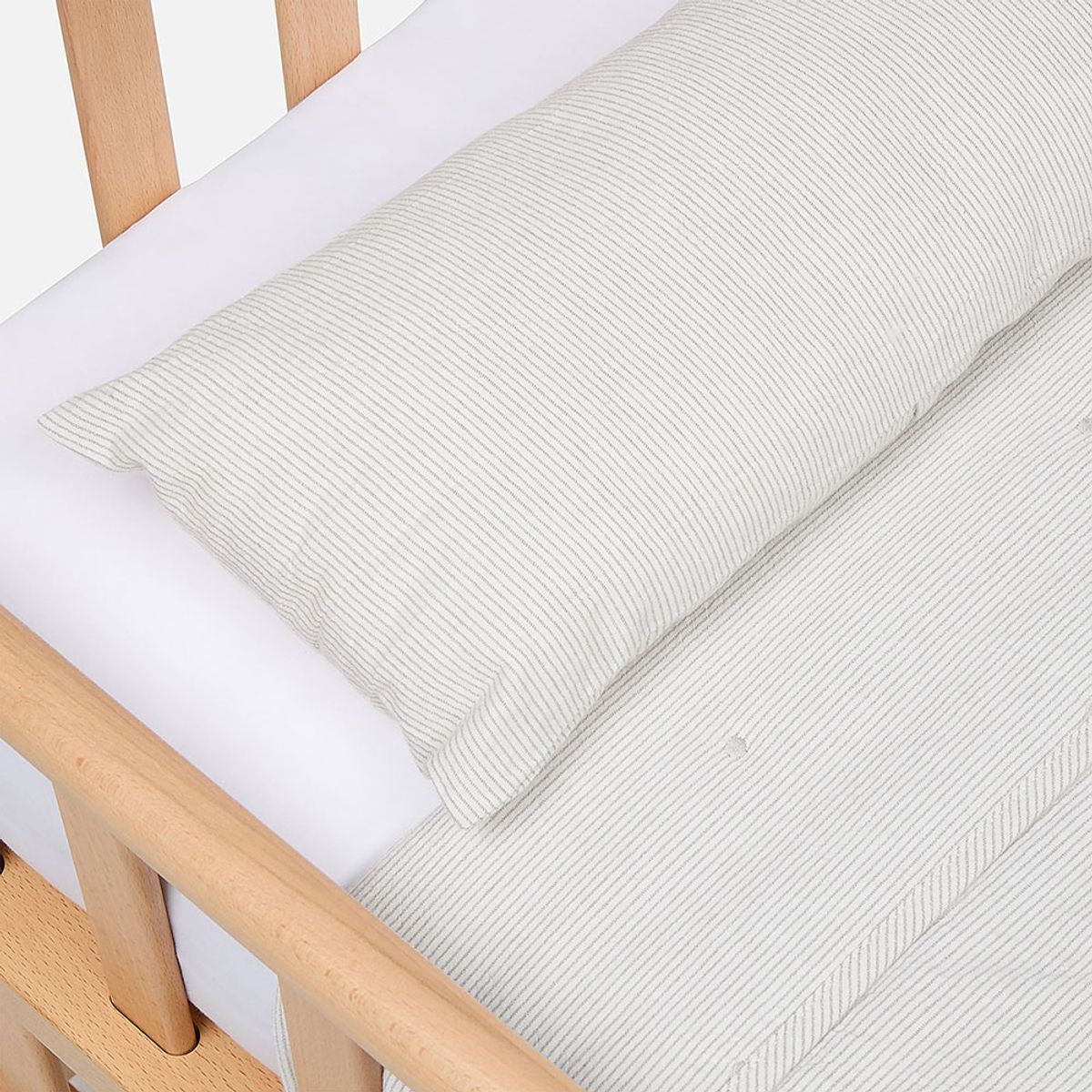 BABYROSEN - Cubrecama Colecho Algodón Stripes Gris