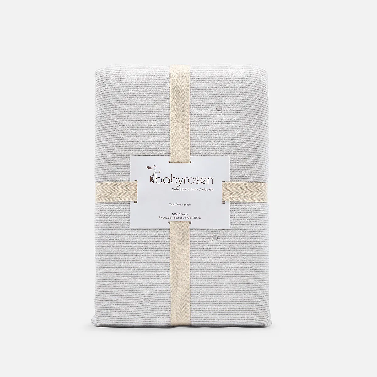 BABYROSEN - Cubrecama Cuna Algodón Stripes Gris