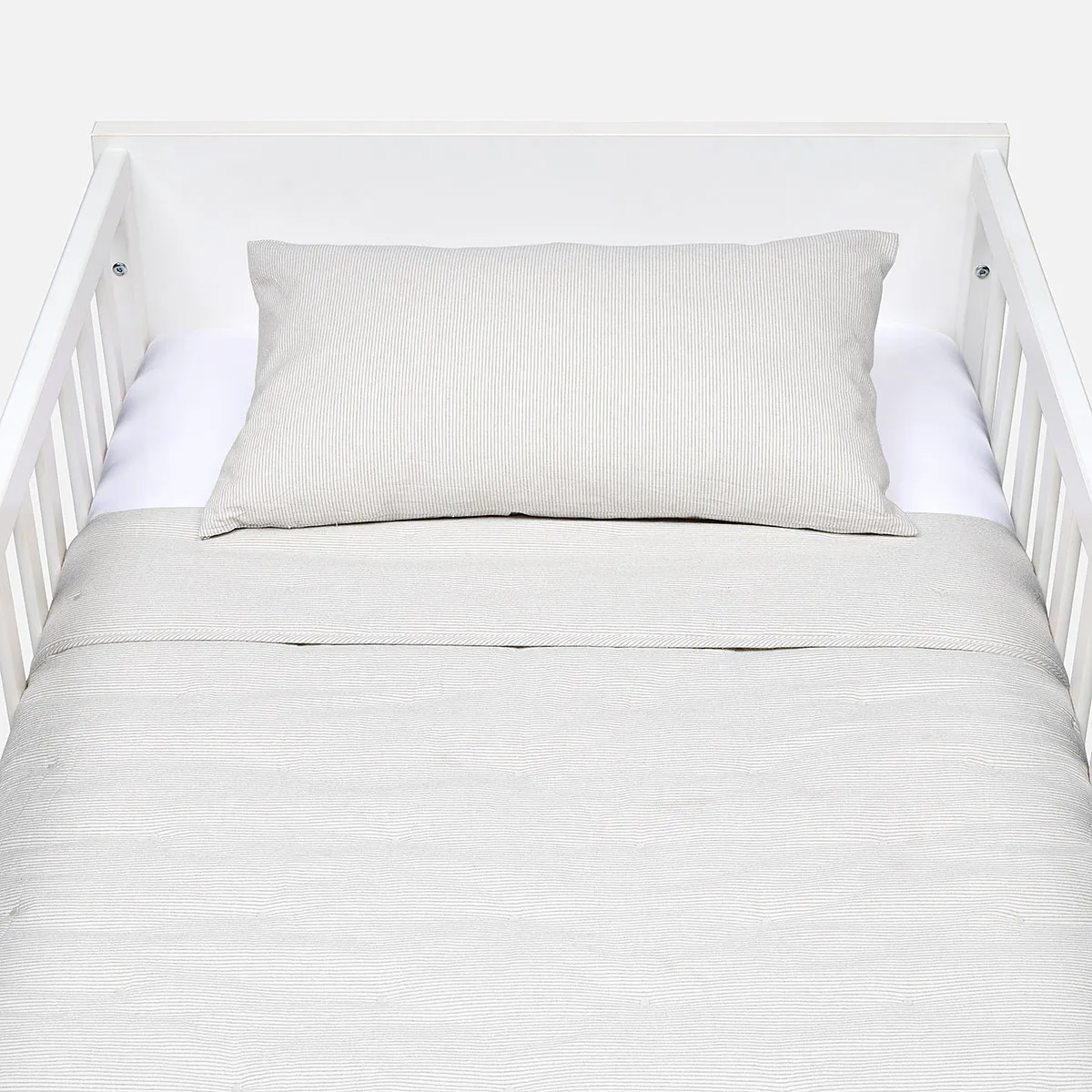 BABYROSEN - Cubrecama Cuna Algodón Stripes Gris