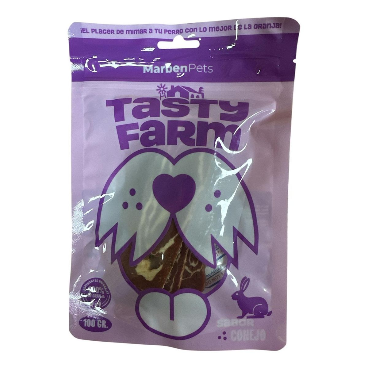 MARBEN PETS - Snack Premium Seco Tasty Farm Para Perros 100g - Pack 2 - Lila
