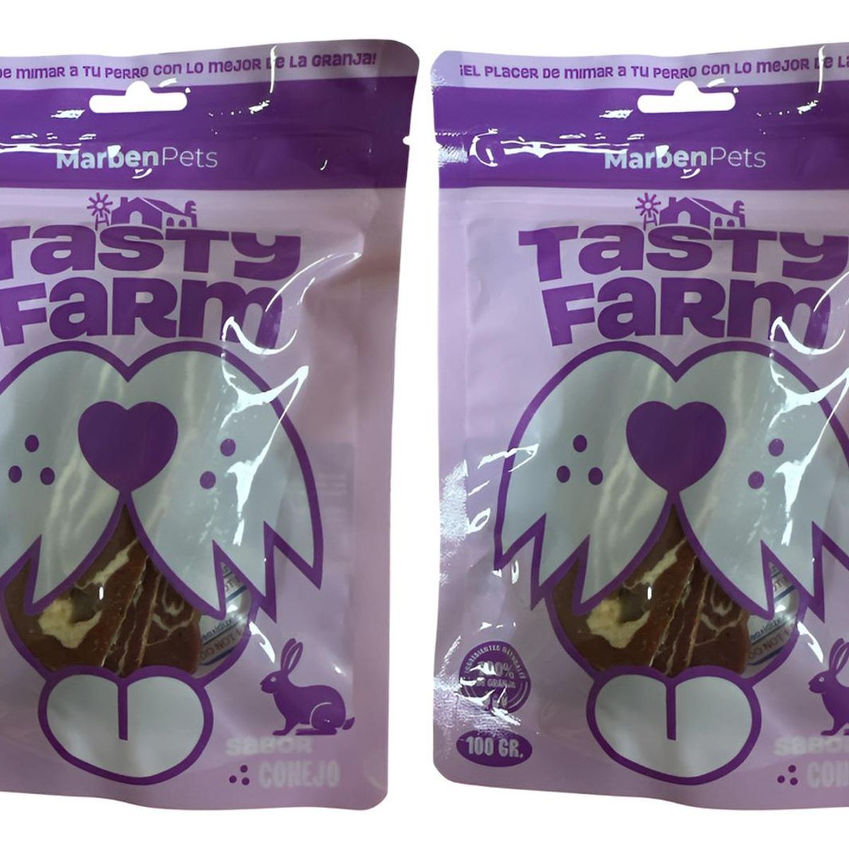 MARBEN PETS - Snack Premium Seco Tasty Farm Para Perros 100g - Pack 2 - Lila