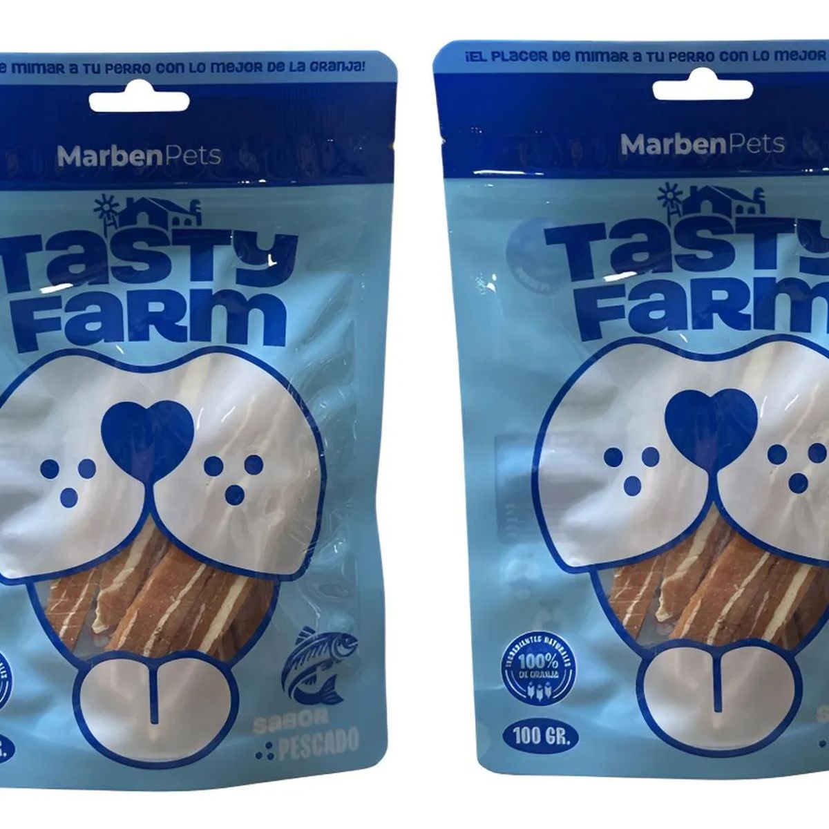 MARBEN PETS - Snack Premium Seco Tasty Farm Para Perros 100g - Pack 2 - Azul