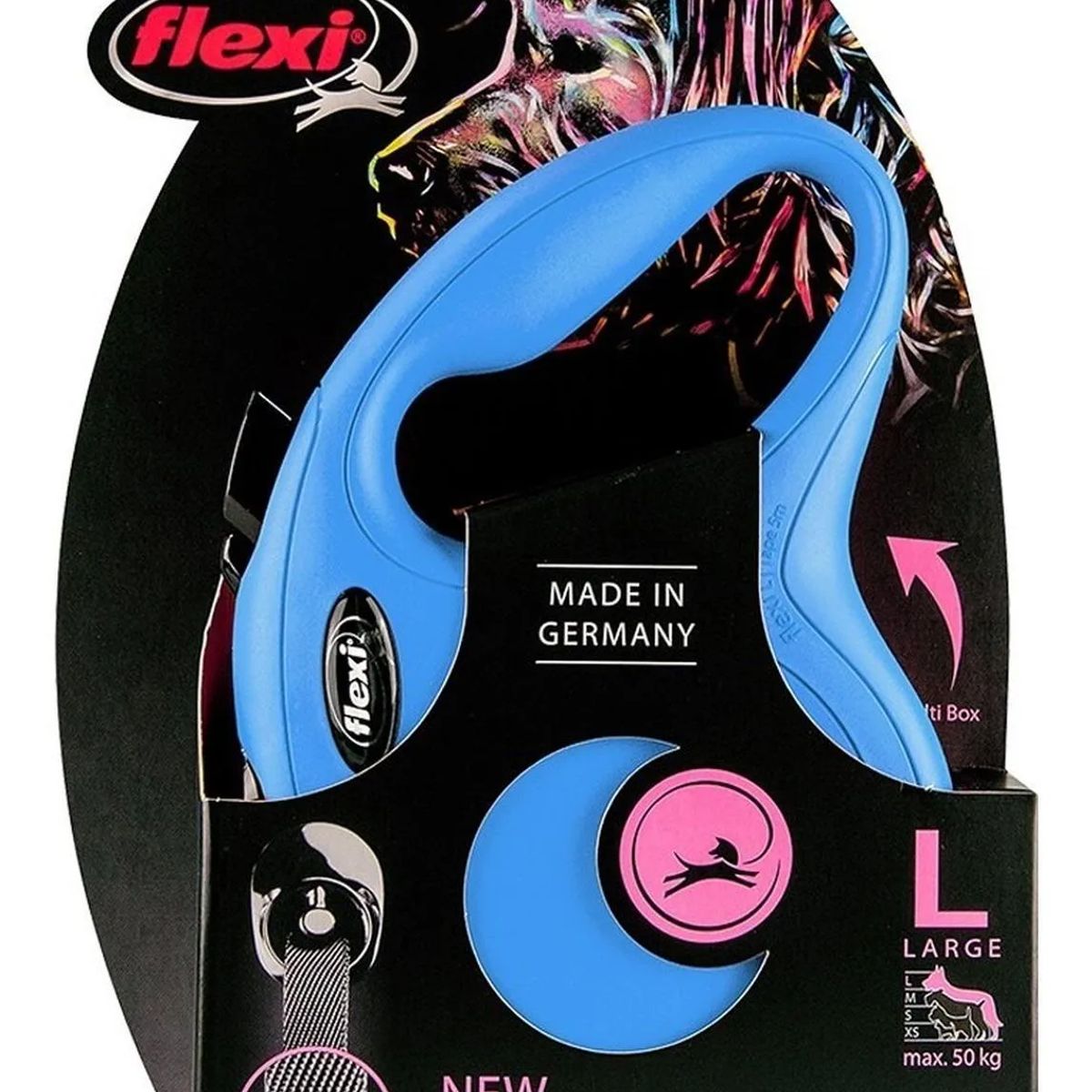 FLEXI - Correa Retráctil Para Perro Flexi Classic Talla L Max. 50kg - Azul