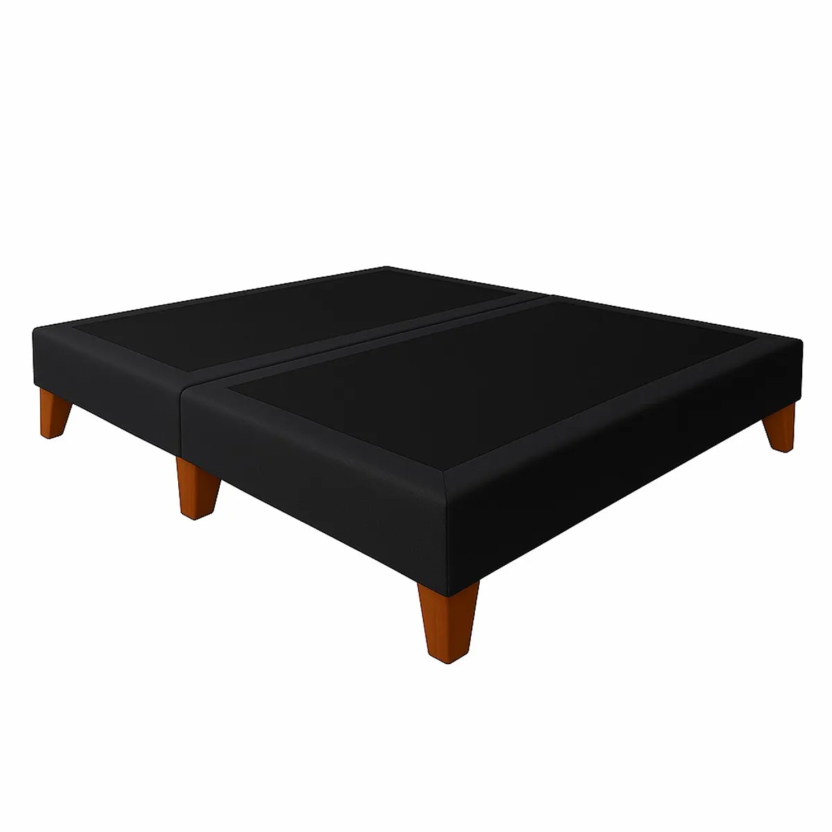GENERICO - Cama 2 Plazas Modelo Capitone Tapizado En Lino En Color Gris Oscuro