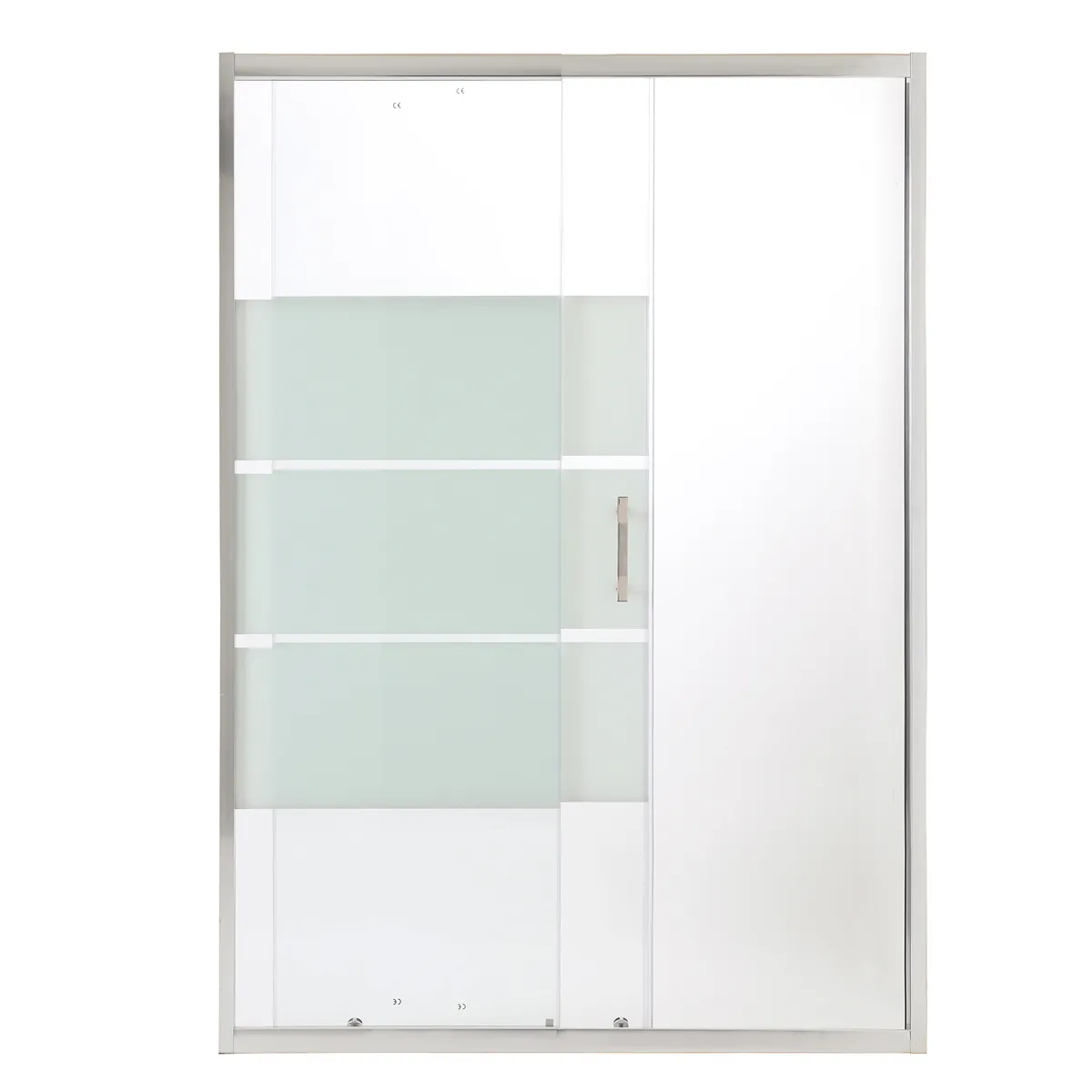 JOYTEK - Mampara Ajustable de Ducha Style 120-140 cm Líneas blancas