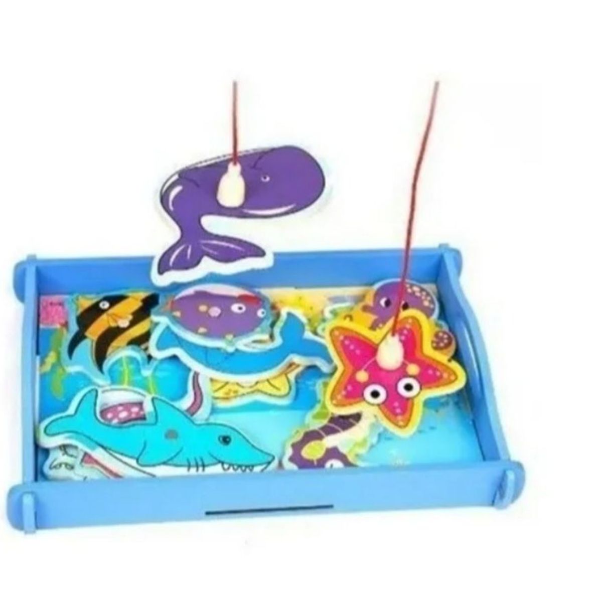 GENERICO - Juego De Pesca Magnético Madera Motricidad Fina Montessori